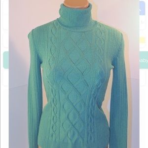 BEBE Aqua Green long sleeve turtleneck sweater